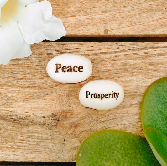 peace and prosperity message gift bean